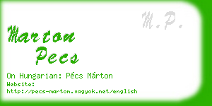 marton pecs business card
