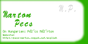 marton pecs business card